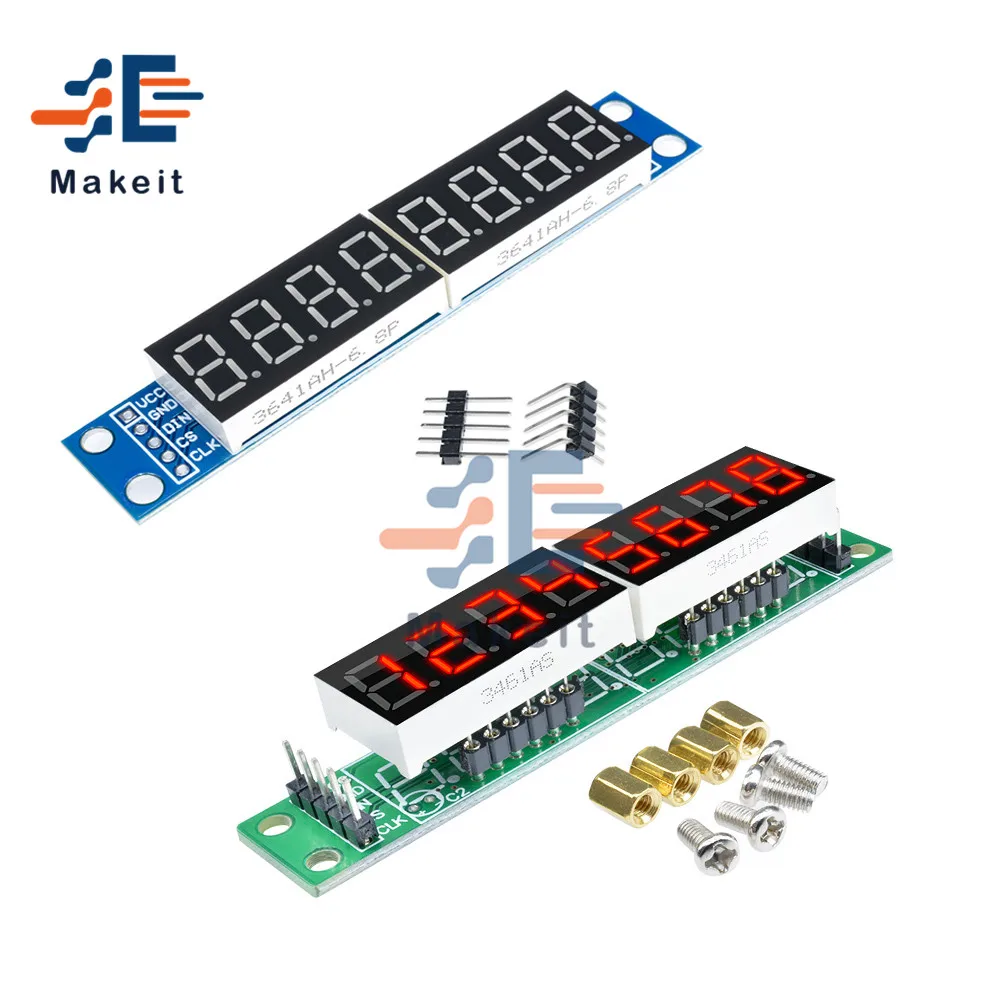 MAX7219 LED Digital Display Module 8 Digit LED Dot Matrix 7 Segment MCU Microcontroller 3.3V 5V Serial Driver for Arduino