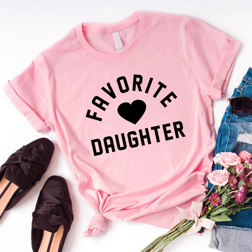 Favorite Daughter T Shirt Funny Girls Graphic Cotton Tees for Daughter Gift