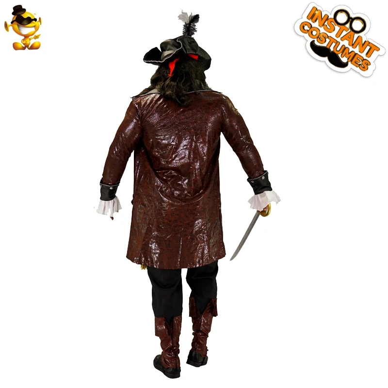 Halloween Costume Men Pirate Cosplay Pirate Costume Men Adults Purim Christmas Party Luxury Buccaneer Outfits Role Play Coat