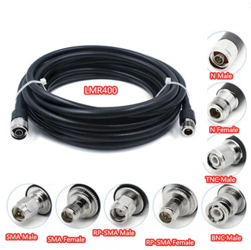 Kabel koncentryczny LMR400 N do N/SMA/RP-SMA/BNC/TNC/męskie złącze żeńskie zaciskane 50 omów RF LMR-400 kabel antenowy z pigtailem
