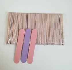 KIMAXCOLA 20pcs/lot Pink&Purple Double Color 85mm Nail Files Wood Nail File Disposable Manicure Tools For Nail