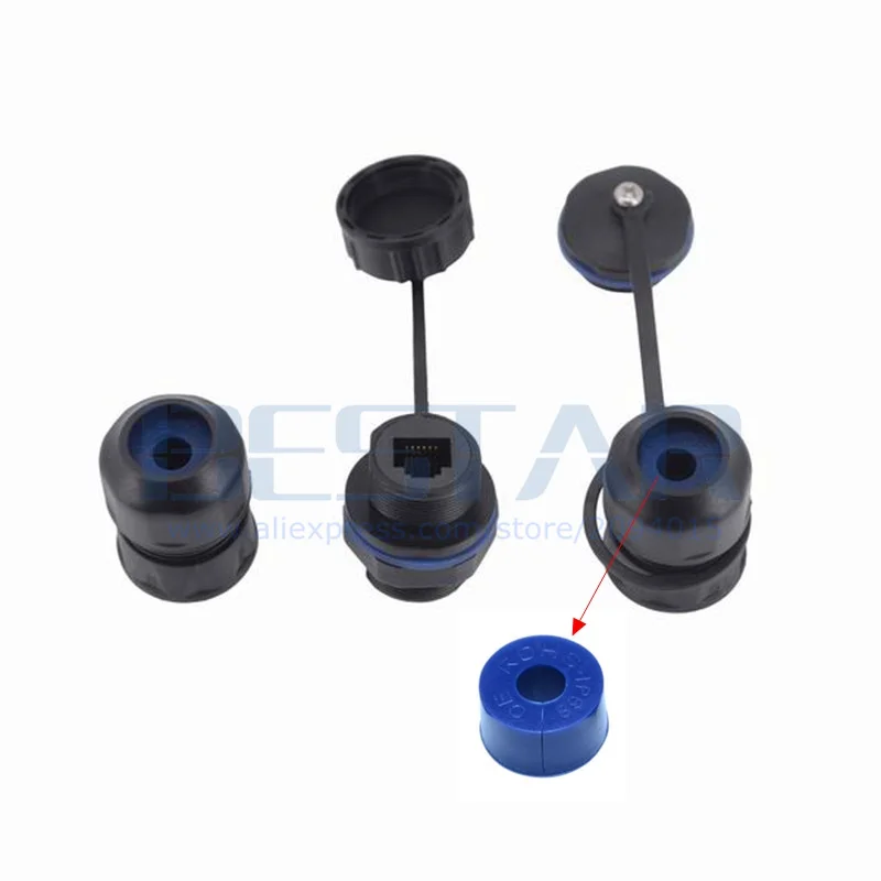 كابل RJ11 مزدوج الرأس مقاوم للماء ، كابل هاتف ، محول أنثى ، RJ 11 M20 6P6C 6P4C 6P2C ، قابس زجاجي ، موسع