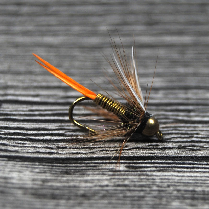 Bimoo 12pcs 12# Brass Bead Head Prince Nymph Trout Fishing Flies Fast Sinking Nymph Fly