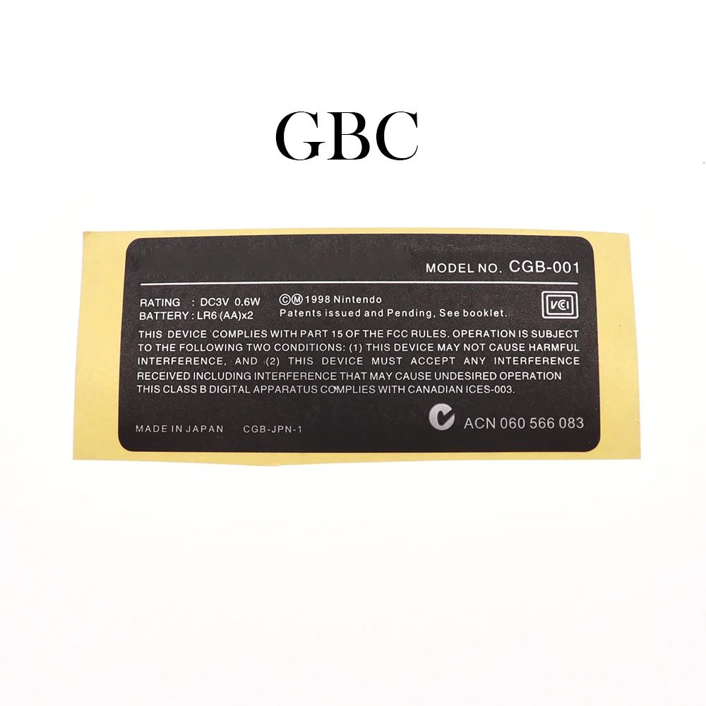 TingDong 1PCS For GBA/ GBA SP/ GBC Game Console New Lables Back Stickers replacement for Gameboy Advance/ SP/ Color