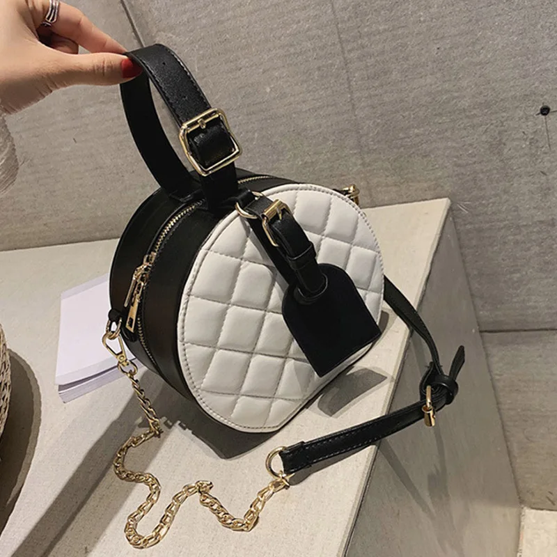 Round Mini PU Leather Crossbody Bags For Women 2023 High Quality Chain Shoulder Bags Fashion Lady Handbags Female Cross Body Bag