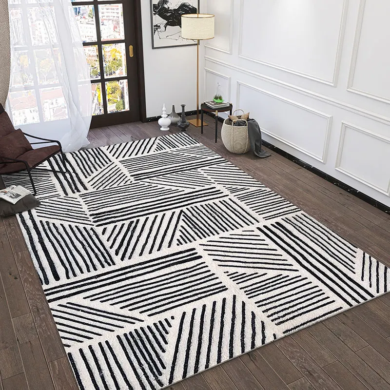 Nordic Moroccan Style Carpets For Living Room Modern Striped Bedroom Rug Concise Bedside Coffee Table Floor Mat Large Area Mat