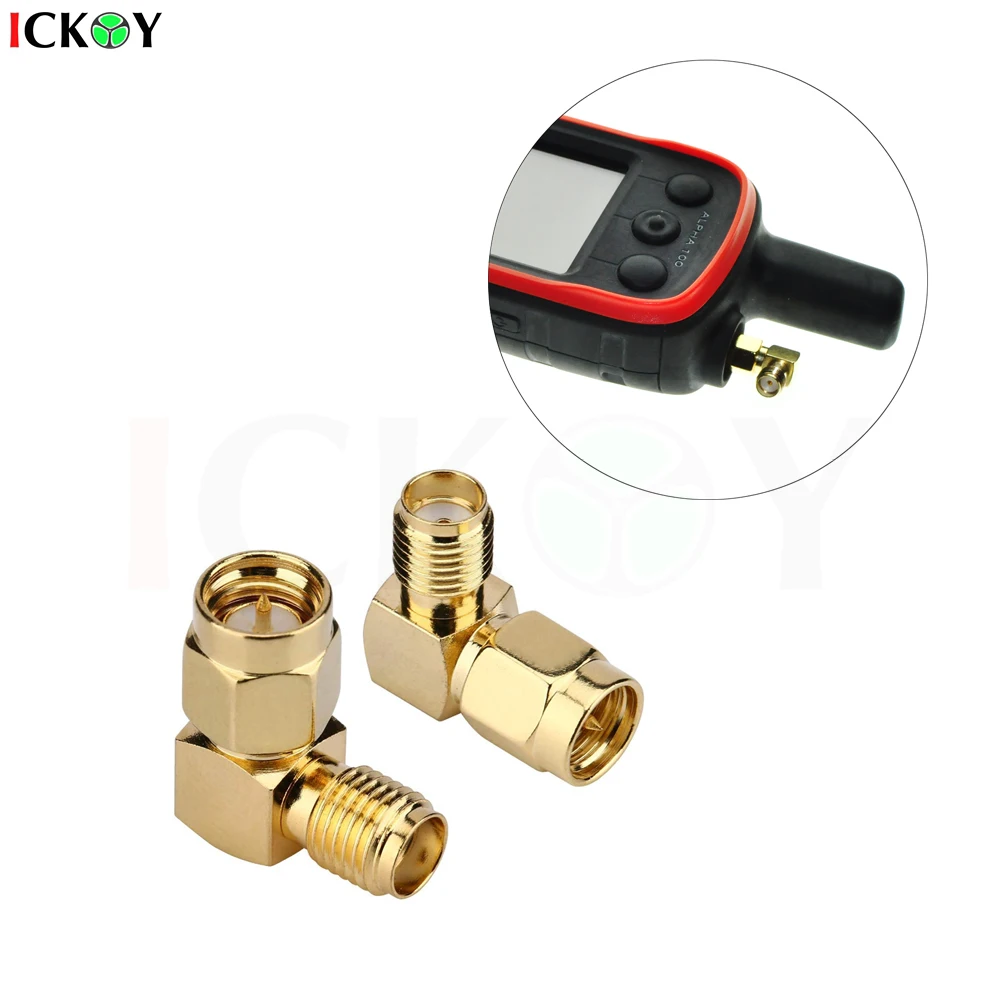 

SMA Male Plug to SMA Female Jack 90 degree Right Angle Coax Coaxial Assembly Adapter for Garmin Alpha 100 50 Astro 220 430 320