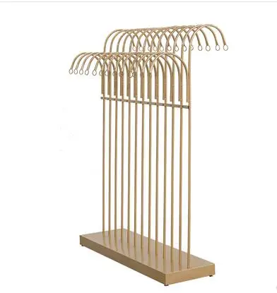 Iron art clothing store hangers display rack parallel bars in the island clothing rack landing rack women's clothing store hang