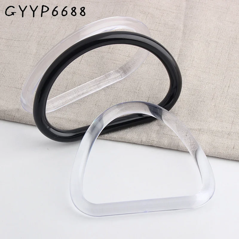 2-10-30 pieces,Transparent/black Plastic handle for women fashion design knitted bags plastic handles