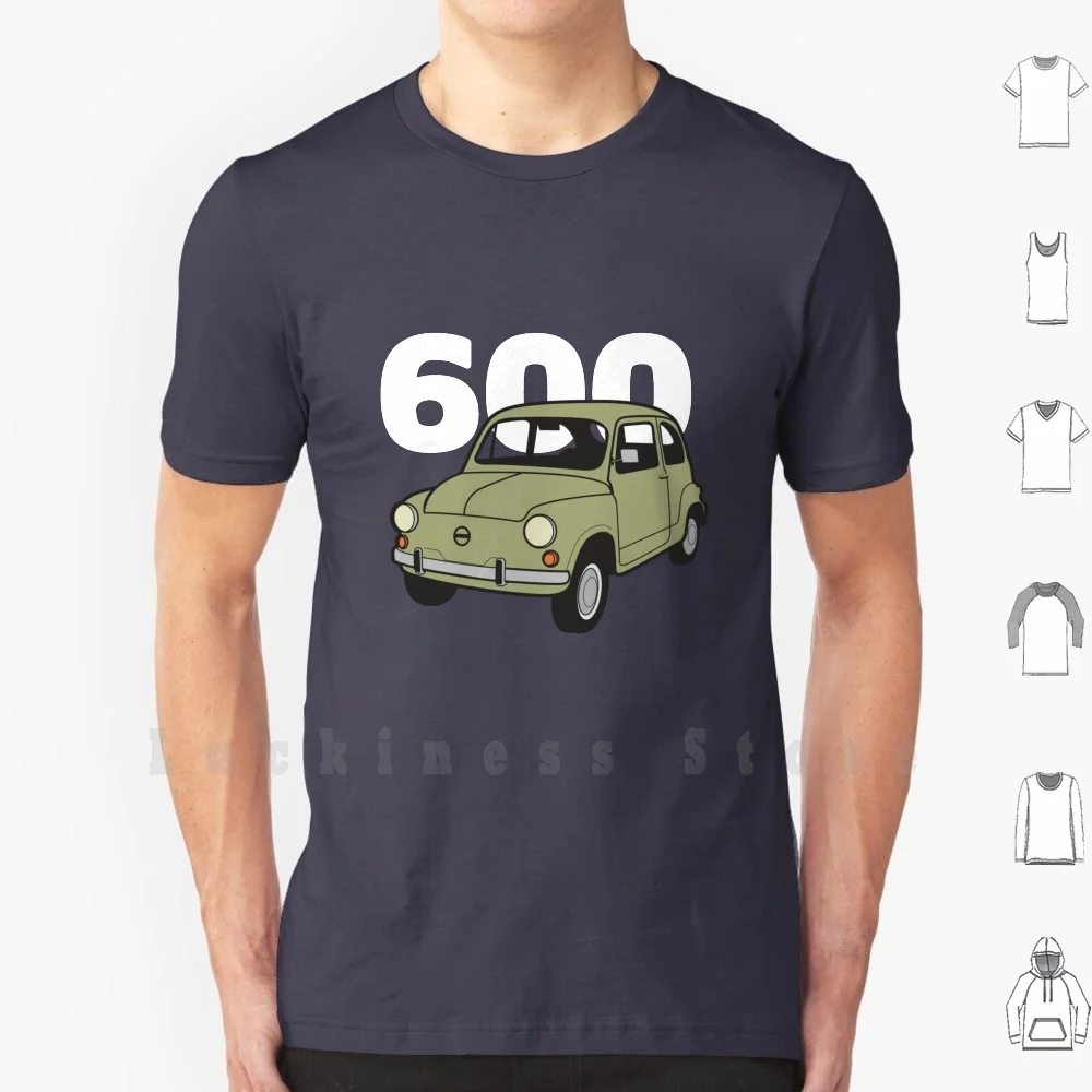 600 Green V2 ( Dark ) T Shirt Men Cotton Cotton S-6xl Seat 600 Seat 600 Car Retro Six Hundred Automobile Spain