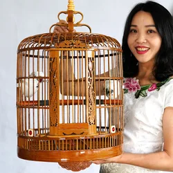 Bamboo bird cage Thrush Myna bird cage large full set of dedicated household boutique handmade old bamboo bird cage