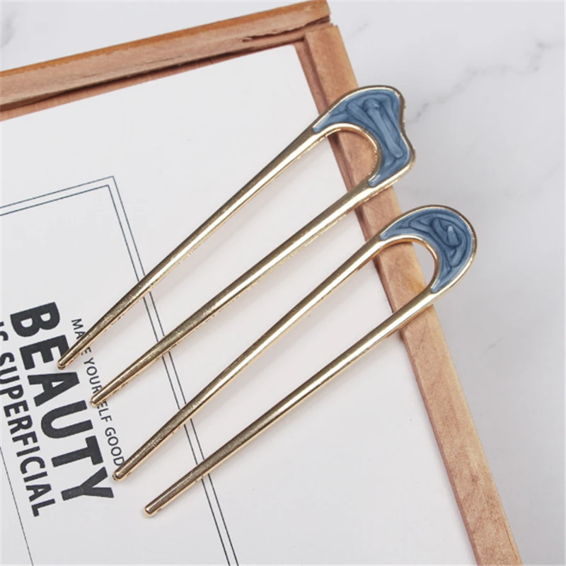Einfache U-förmige Haarspangen für Frauen und Mädchen, Haarstäbchen, Braut-Haar-Styling-Zubehör, goldfarbene Metall-Haarnadeln, Haarspangen – Detail 22