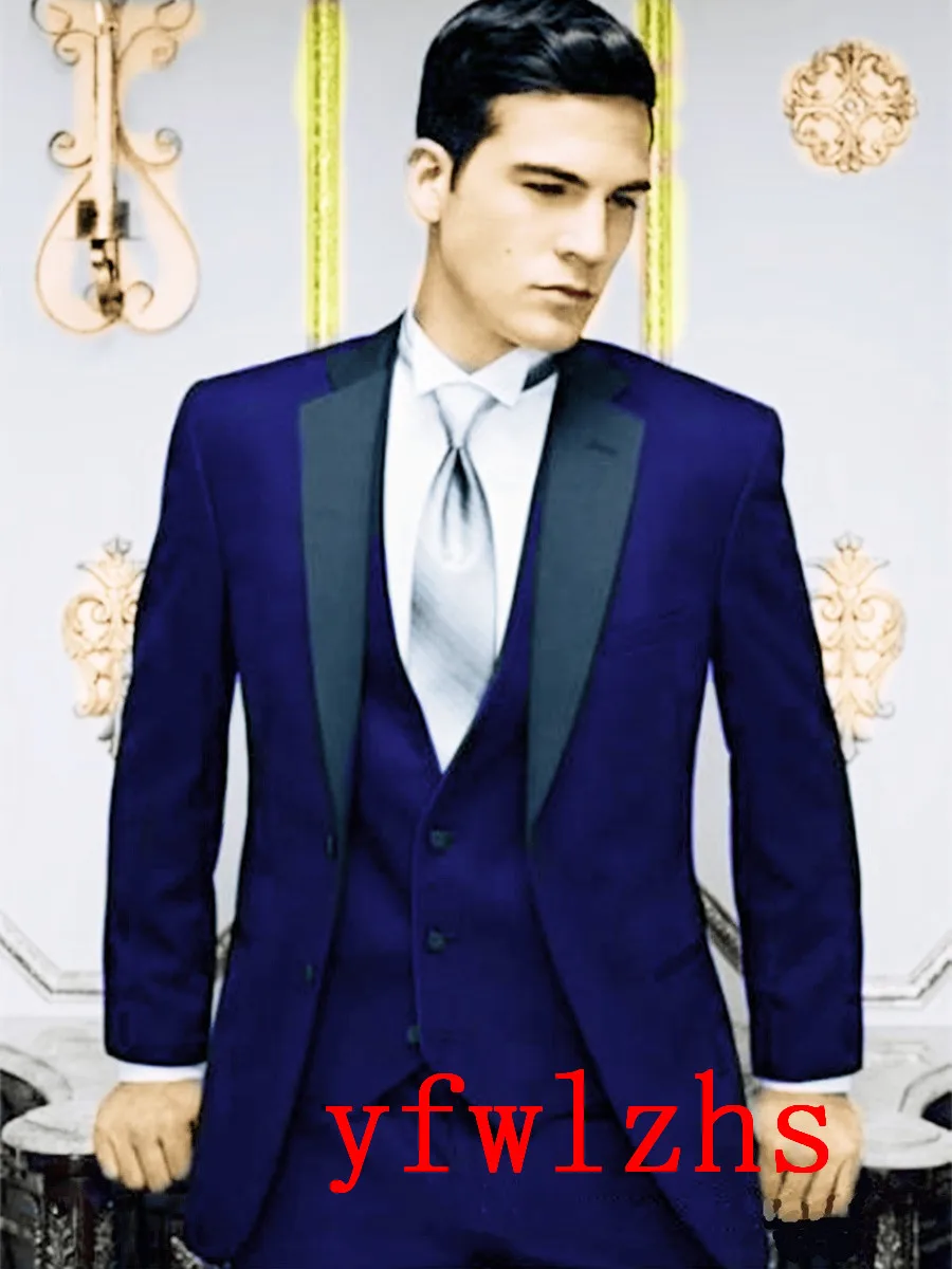 

Handsome Two Buttons Groomsmen Notch Lapel Groom Tuxedos Men Suits Wedding/Prom Best Blazer ( Jacket+Pants+Vest+Tie) B276