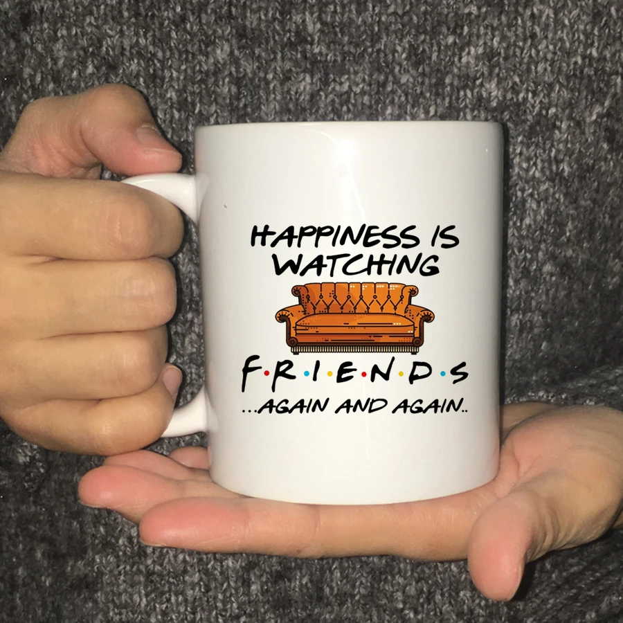 Whitelf Tv Shows Friends Mugs Travel Beer Cup Porcelain Coffee Mug Tea Cup 11oz Ceramic Mugs