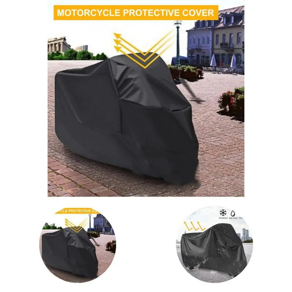 

Useful Motorcycle Cover Anti-Theft Easy Storage Motorcycle Protective Cover 210T Waterproof Outdoor Motorbike Cover