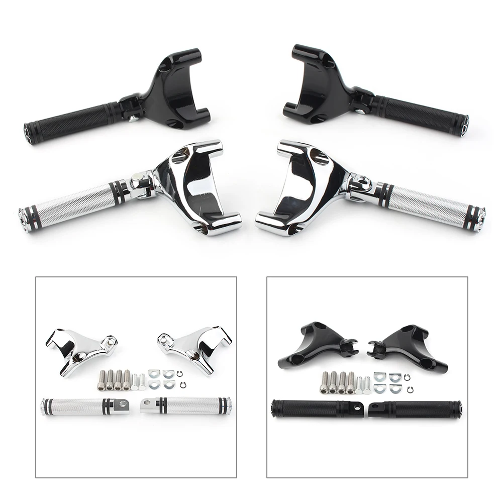 

1Pair Aluminum Motorcycle Rear Passenger Footrest Peg Mount Bracket For Harley Sportster XL883 XL1200 2004-2013 Chrome/Black