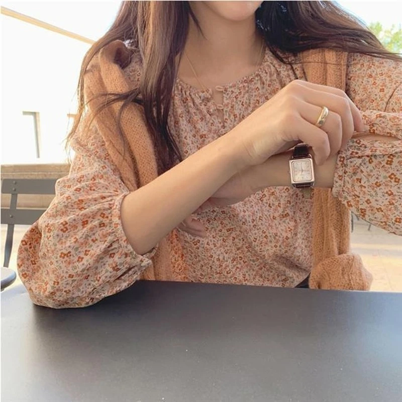 Blouses Women Summer Floral Casual Pullovers All-match Daily Fashion Harajuku Elegant Temperament New Vintage Clothing Tunic Top