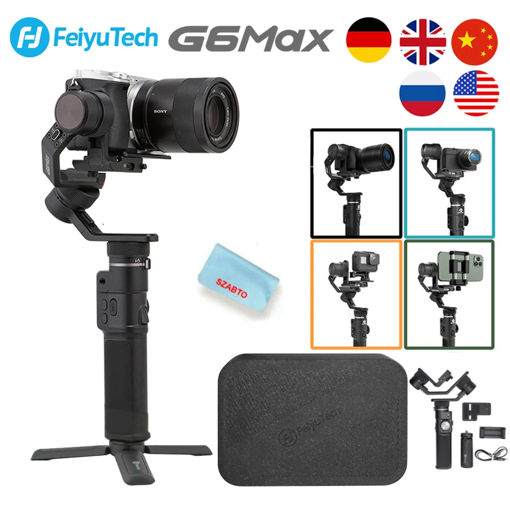 

FEIYUTECH G6 Max 3-Axis Handheld Camera Gimbal Stabilizer For Mirrorless Camera Pocket Camera GoPro Hero 7 6 5 Smartphone