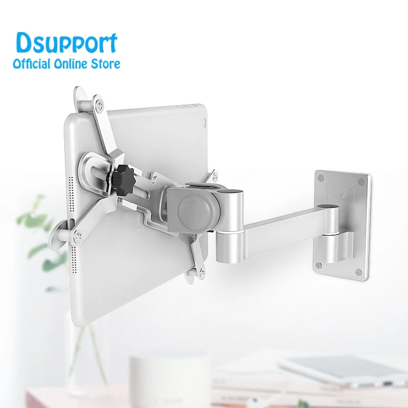 حامل شاشة من سبائك الألومنيوم مثبت على الحائط للكمبيوتر اللوحي، حامل عالمي للأجهزة اللوحية مقاس 3.5-12 بوصة والهواتف الذكية