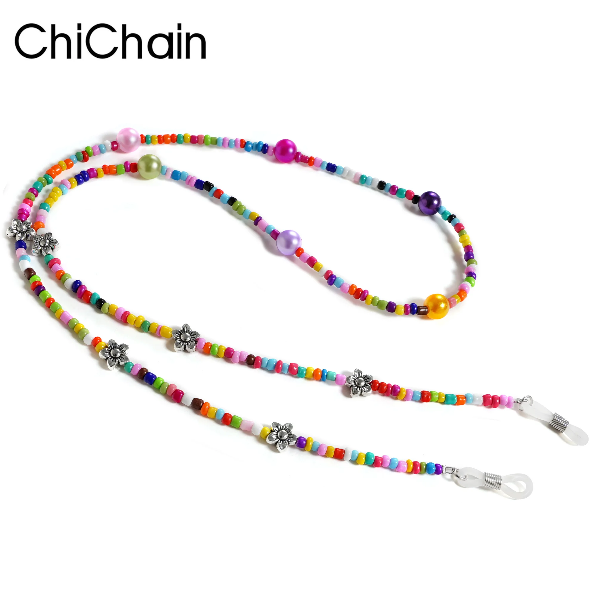 Acryl Mode einfache Vintage lässig Perlen Brille Brillen Sonnenbrille Lesebrille Kette Kordel halter