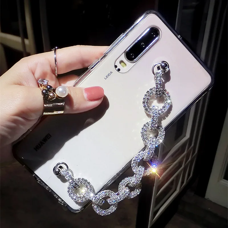 3D Bling Diamond Bracelet Chain Crystal Phone Case For XiaoMi Redmi K30 5G K30 Pro Zoom Note 8T S3 Mi 10 Pro Note 10Pro Mi 9Lite