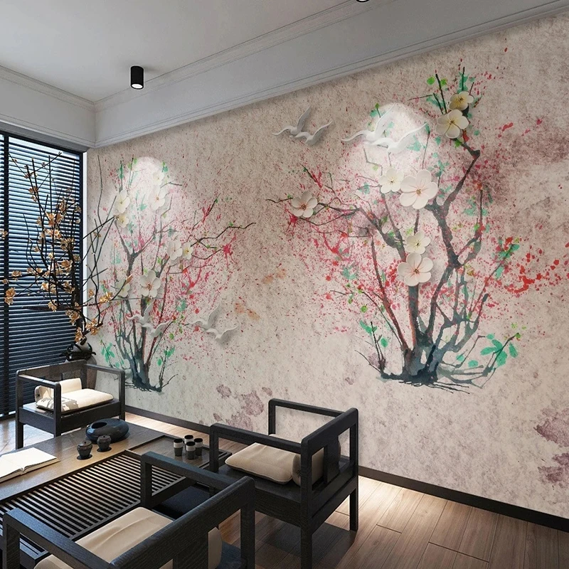 Custom Photo Wallpaper Modern Oil painting Flower Wall Cloth Mural Living Room Bedroom Background Papel Pintado De Pared обои