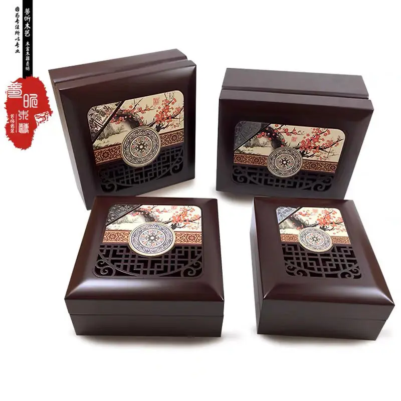 Wooden Jewelry Box Buddhist Beads Bracelet Packaging Box Necklace Ring Jade Pendant Pei Gift Box Collection box