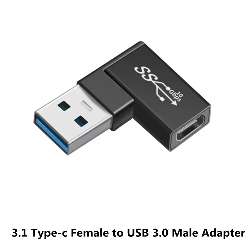 90 درجة USB 3.1 نوع C أنثى إلى USB أنثى B ذكر إلى شاحن أنثي OTG نوع C إلى usb 3.0 ذكر أنثى محول موصل