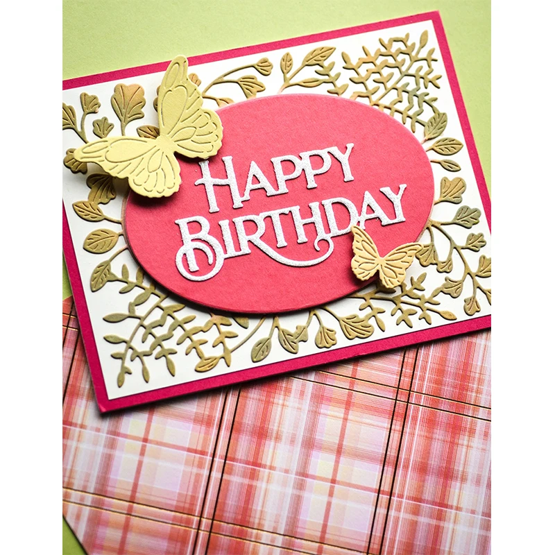 2022 New Arrival Metal Happy Birthday Phrase Word Letter Cutting Dies for Scrapbooking Greeting Card Making Stencils Paper Craft