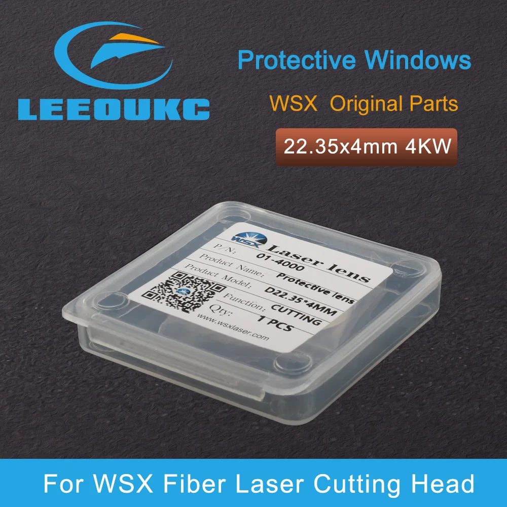 

LEEOUKC 10Pcs/Lot WSX Original Fiber Laser Protective Lens Windows D22.35*4 4KW For WSX Fiber Laser Cutting Head NC30 SW20 KC20