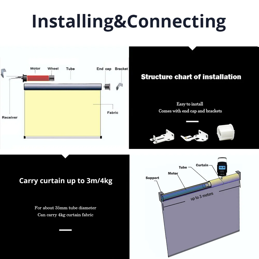 Роликовый абажурный двигатель Zemismart с переключателем Tuya Zigbee, электрическая штора Smart Life, трубчатый двигатель для трубки 36 мм, 37 мм