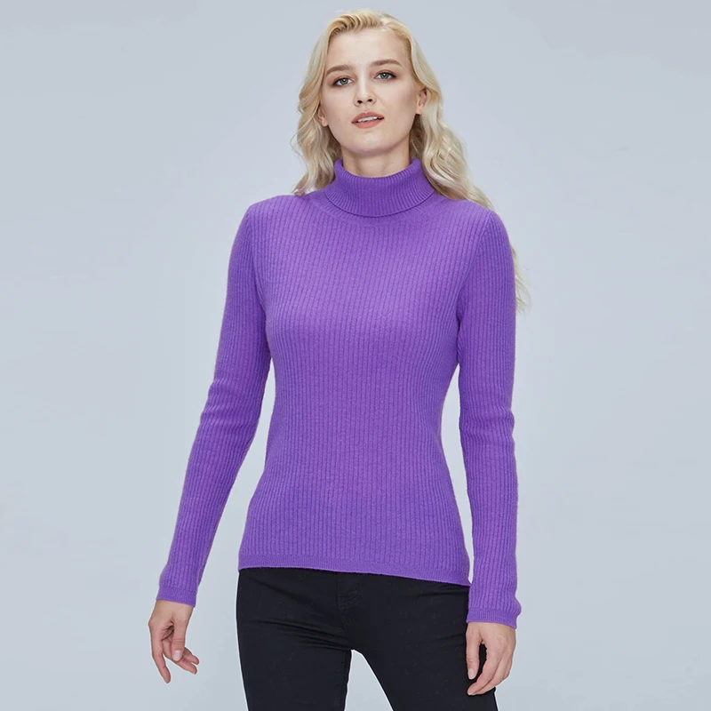 LONGMING 2021 Women Sweater Turtleneck 100% Merino Wool Autumn knitted Pullover Jumper Winter Warm Cashmere Sweaters Long Sleeve