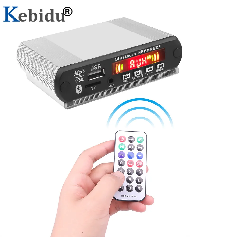 KEBIDU Wireless Bluetooth MP3 Decoder Board with Aluminum Shell Box Support USB/TF/FM Audio Module Call Recording Color Screen