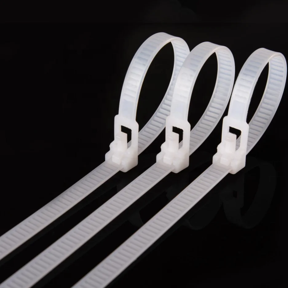 100PCS Releasable nylon cable ties 8*150/200/250/300/400/450 may loose slipknot tie reusable packaging Plastic Zip Tie