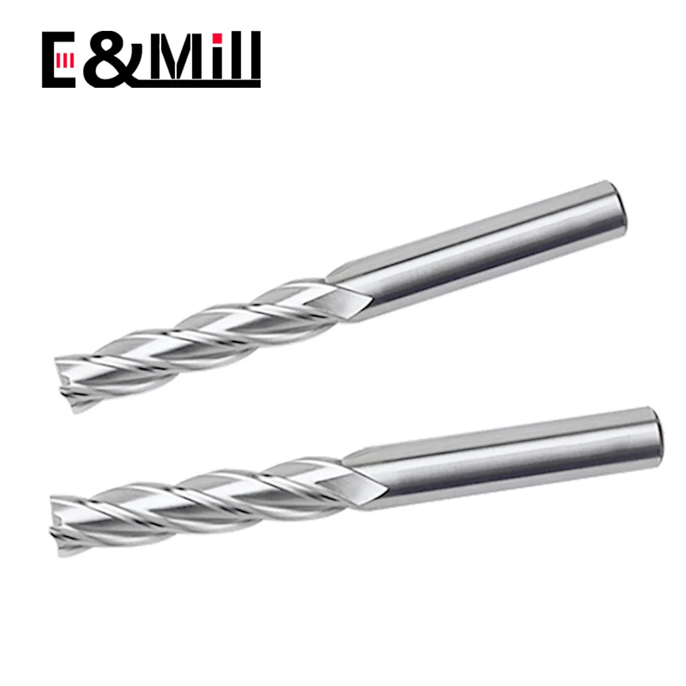 5pcs/10pcs white steel end mill hss 4 flute cnc super hard white steel straight shank end mill high-speed steel milling cutter