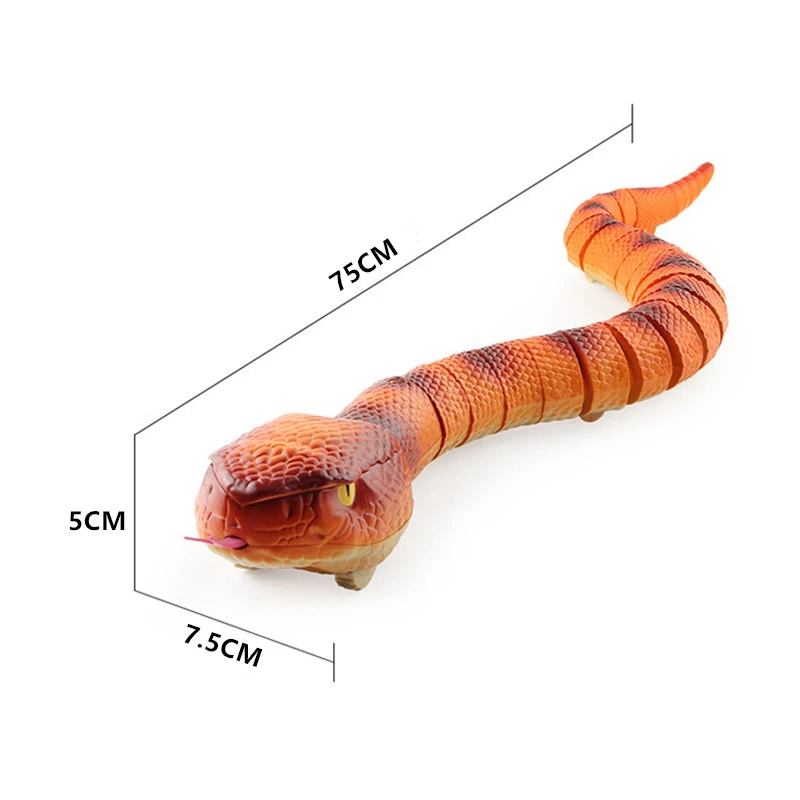 75cm de tamanho longo simulação controle infravermelho cobra estiramento língua em movimento rápido 15m distância controle complicado rc brinquedos animais elétricos