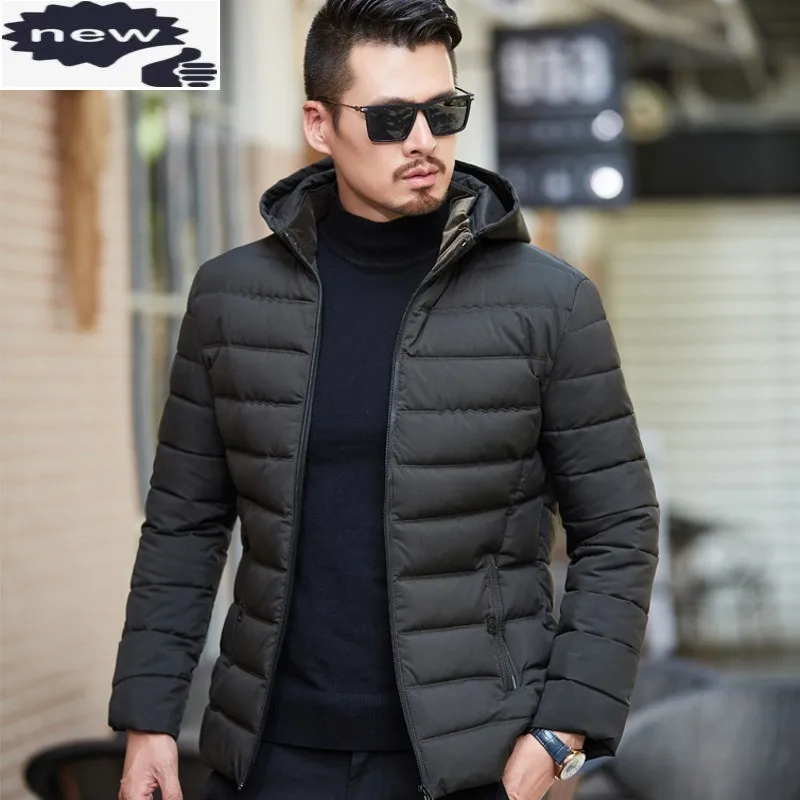 

Men 2021 Fashion Hoody Male Parka Jacket Mens Solid Thick Filler Jackets Coats Man Slim Fit Winter Parkas XL-5XL