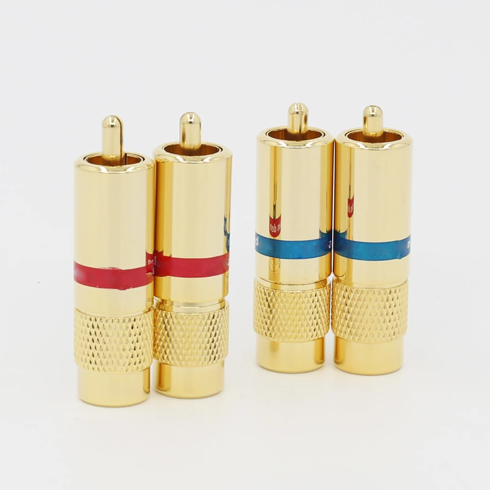 Connettore RCA placcato in oro 24K 4 pezzi connettore RCA cavo Audio RCA saldatura connettore Audio
