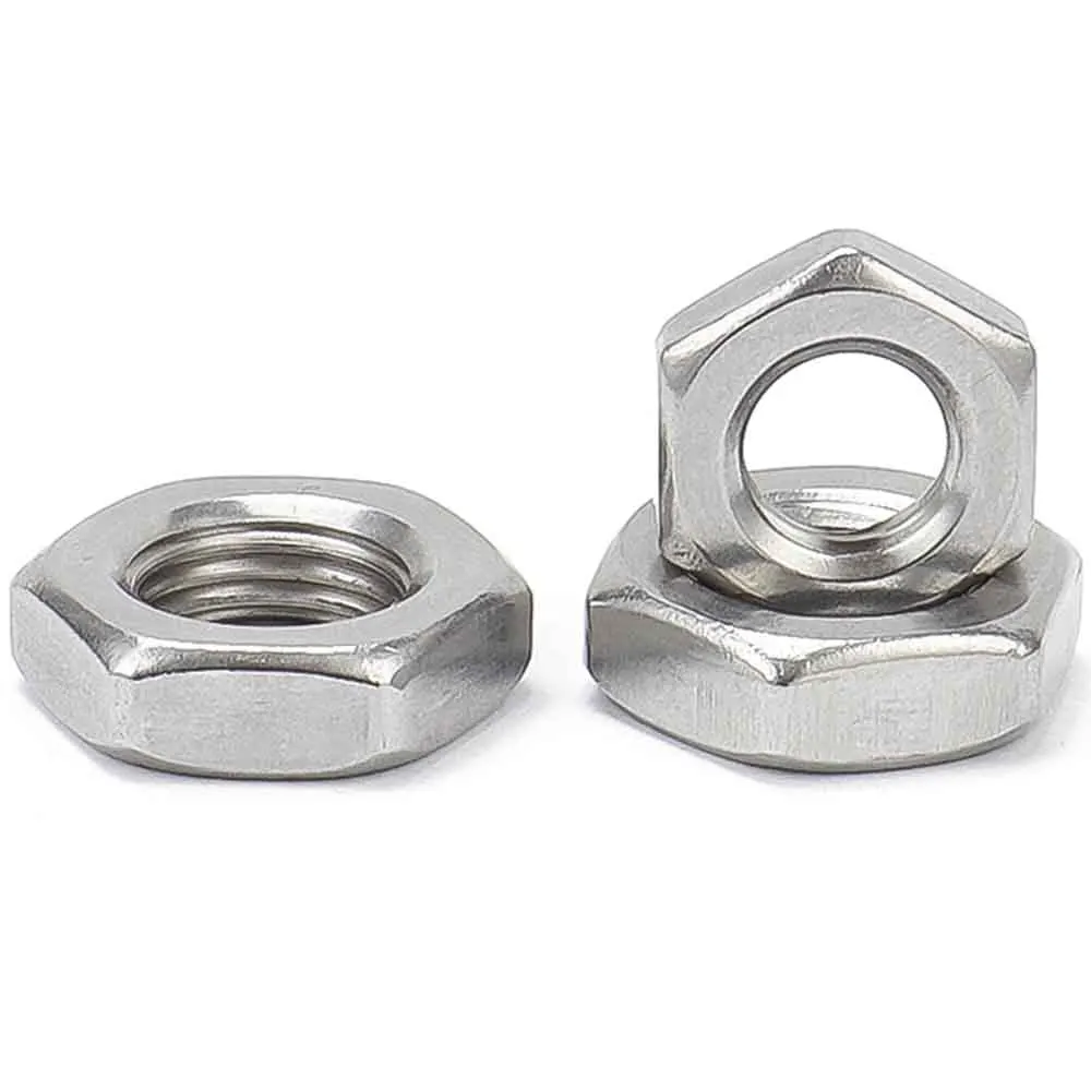 4/10Pcs Fine Thread M6 M8 M10 M12 M14 M16 Pitch 0.75/1/1.25/1.5 304 A2-70 Stainless Steel Hex Hexagon Thin Nut Jam Nut DIN439