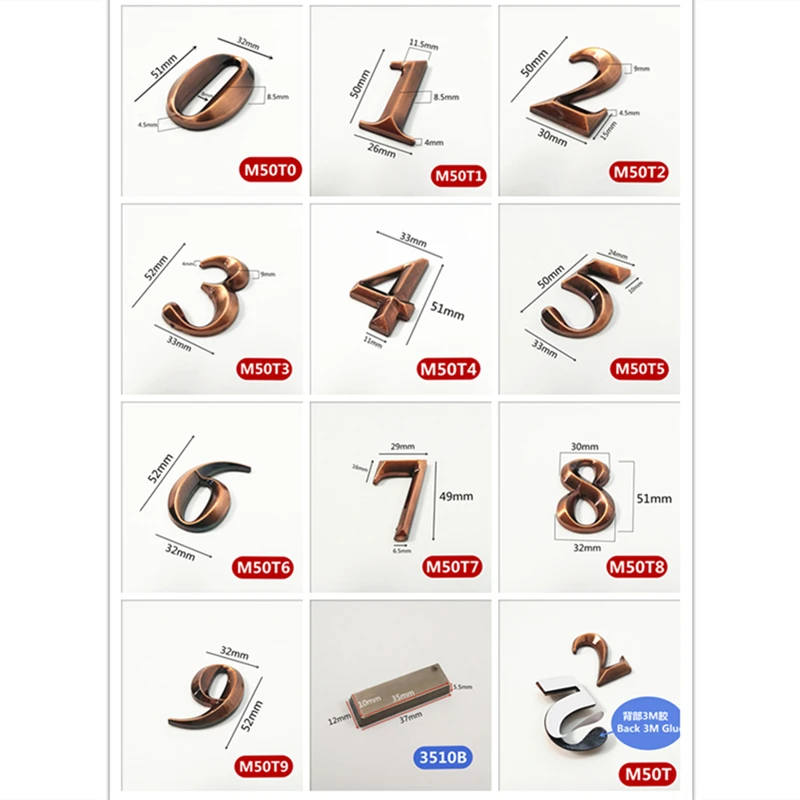 DIY Door Number ABS Plastic Customized Door Plates For Home Gates Hotel Room Personalized House Number Stickers Door Number Sign
