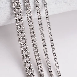 1Pc Stainless Steel Basic Link chain necklace 1.5/2/3/4.5mm necklace chain for DIY pendant necklace jewelry making