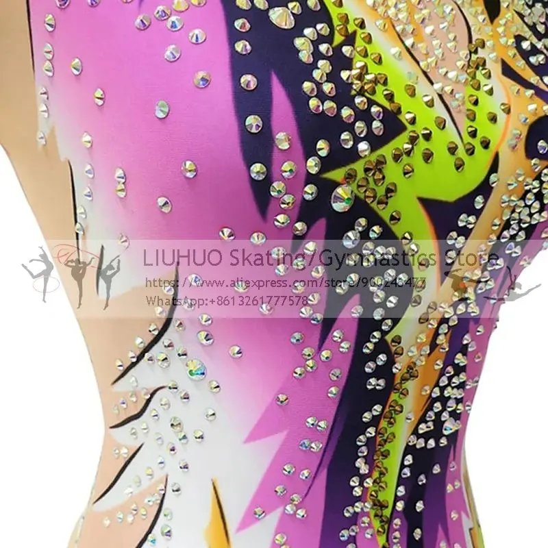 LIUHUO Figure Skating Dress Women\'s Girls Ice Skating Performance Rhythmic Gymnastics Competition Dance Leotard Artistic Costume