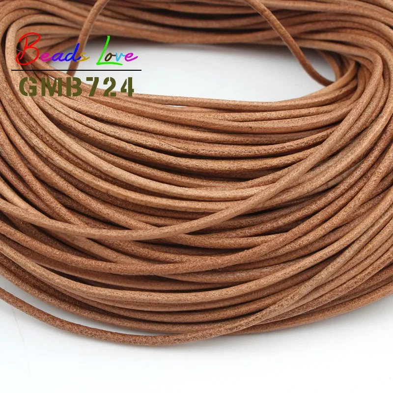 1/1.5/2/3mm 5M Real Genuine Leather Cords Round Rope String For Handmade DIY Bracelet Necklace Jewelry Making Craft Accessories