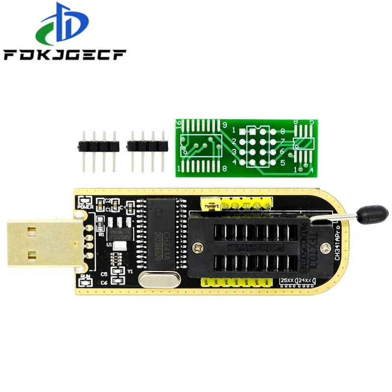 CH341A 24 25 Series EEPROM Flash BIOS USB Programmer Module + SOIC8 SOP8 Test Clip For EEPROM 93CXX / 25CXX / 24CXX DIY KIT