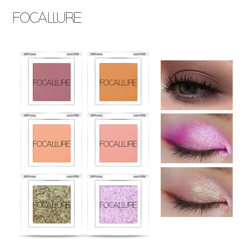 FOCALLURE 단색 아이 섀도우 메이크업 팔레트, 방수 매트 글리터 안료, 아이 섀도우 팔레트 쉬머 화장품