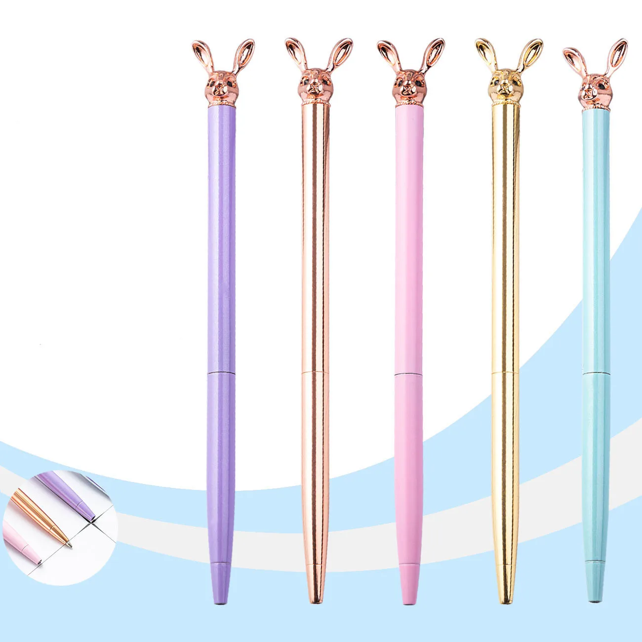 

Ballpoint Pen Cute Rabbit Bunny Wedding Rose Gold Metal Stationery School Office Supply High Quality Pens