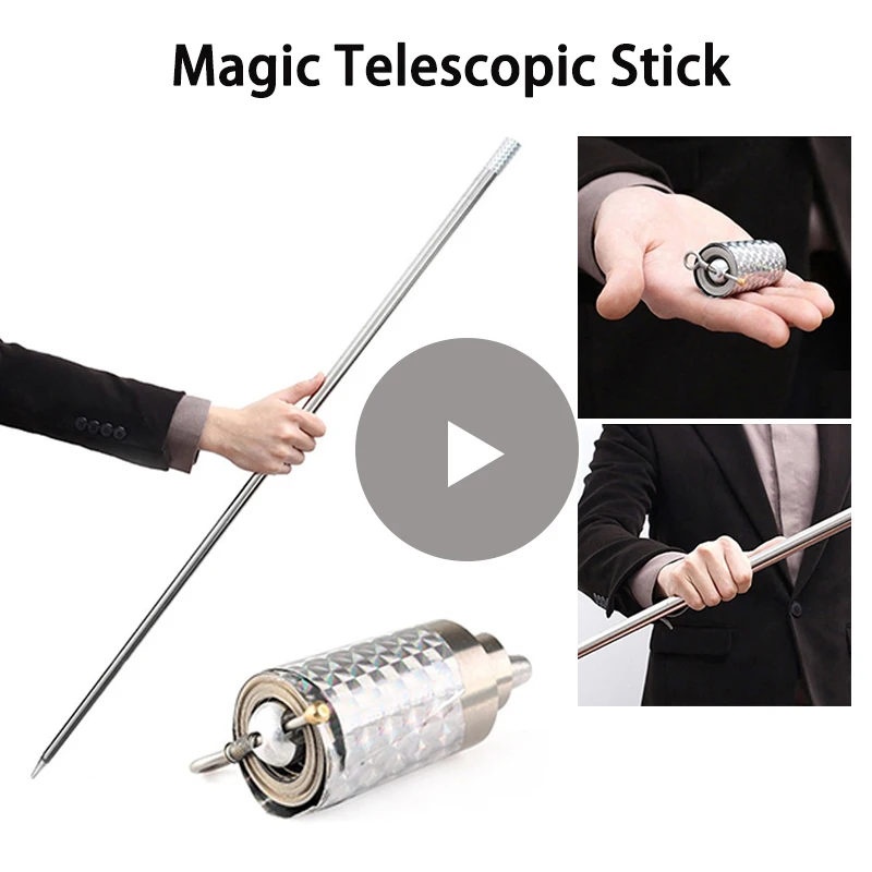 1PCS 110cm/150cm Protection Appearing Cane Silver Cudgel Metal Magic Tricks Profession Magician Stage Street Close Up Illusion