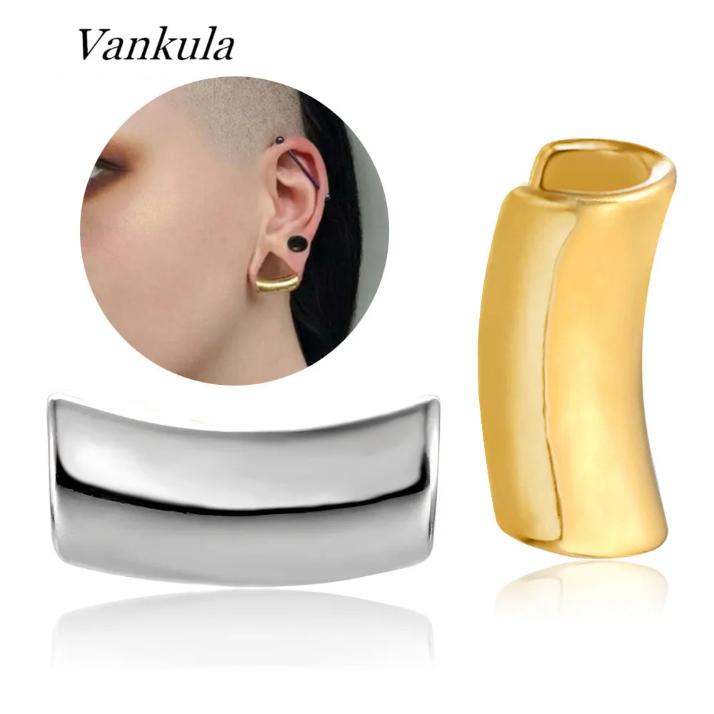 

Vankula 2pcs 316L Stainless Steel Ear Lobe Cuff Weights Plugs Tunnels Body Piercing Earrings Ear Expander Gauge Hanger