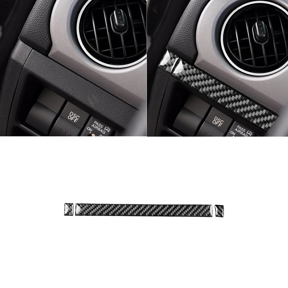 Carbon Fiber Car Driver Side Below Air Vent Cover Trims For Mazda MX-5 Miata 2009-2015 MX5 NC Roadster 3PCS