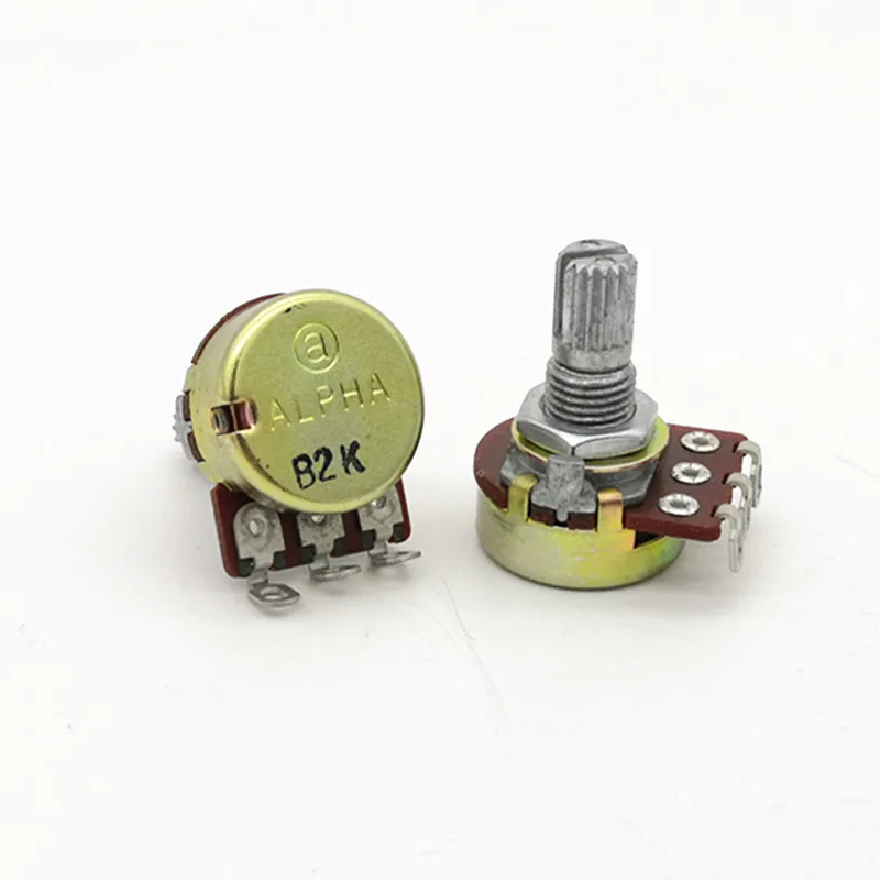 Taiwan ALPHA Aihua RV16-10-15K Potentiometer B2K shaft length 15mm.